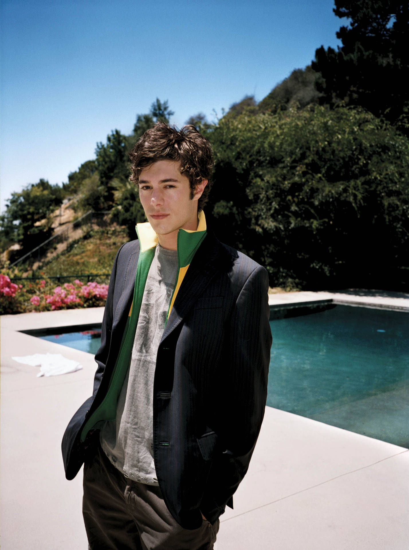 Adam Brody In Pool Background