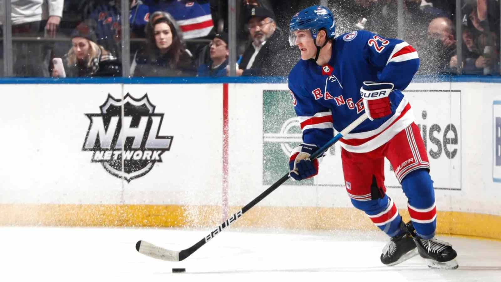 Adam Fox New York Rangers Icy Fan Art Background