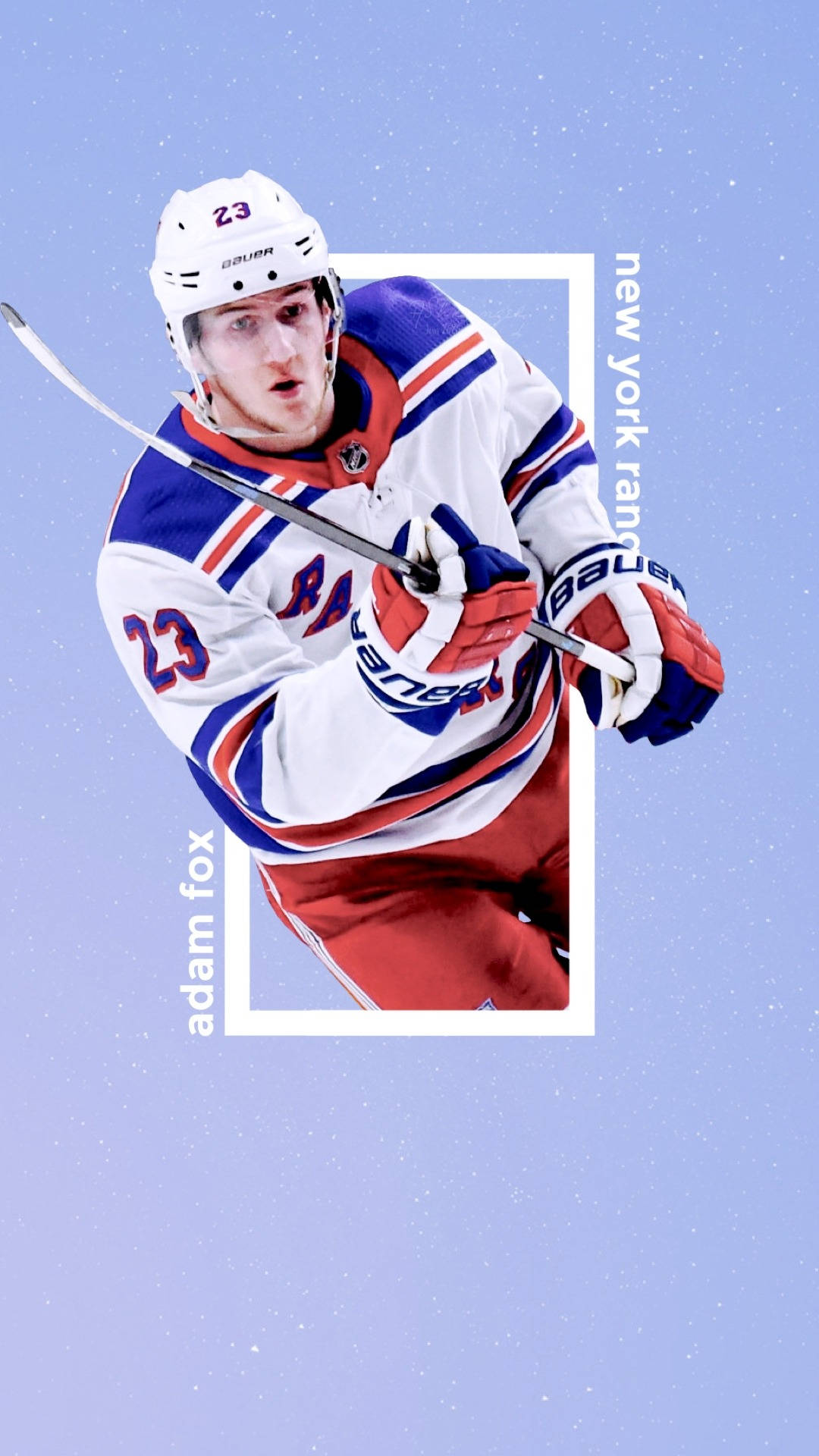 Adam Fox New York Rangers Light Blue Fan Art