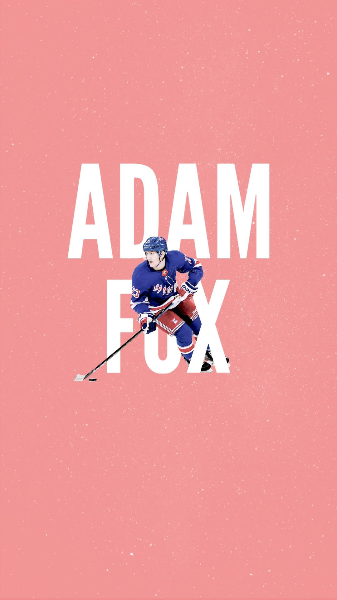 Adam Fox New York Rangers Pink Background