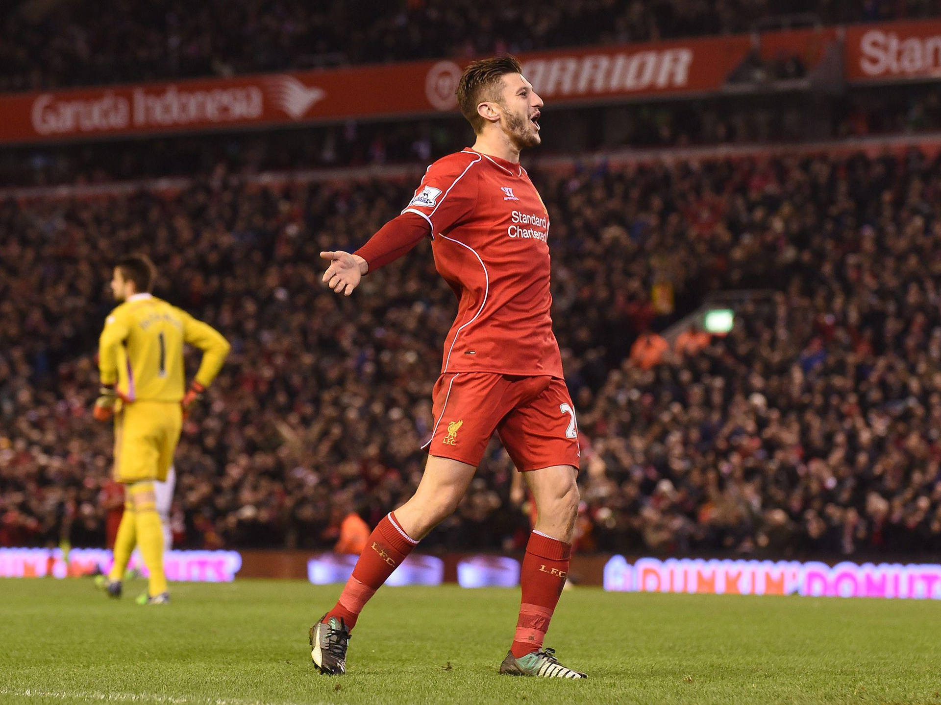 Adam Lallana Celebrating Victory Background