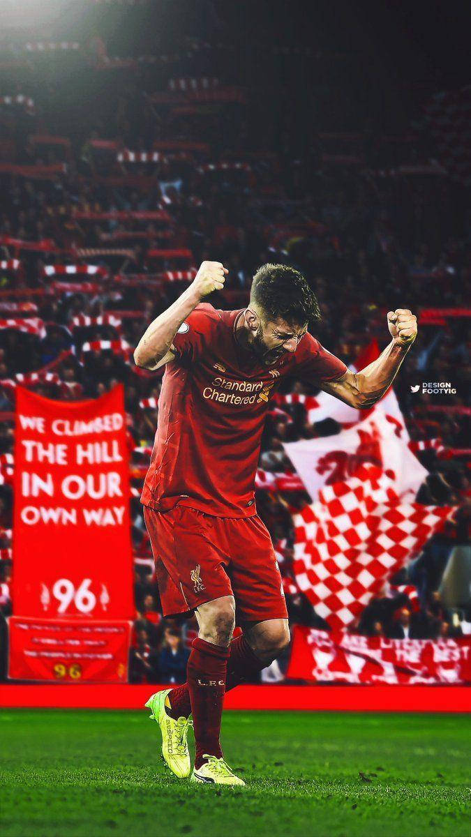 Adam Lallana Celebratory Fist Pump Portrait Background