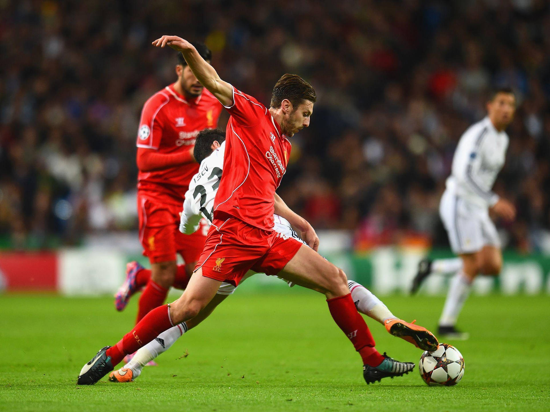 Adam Lallana Stealing The Ball Background