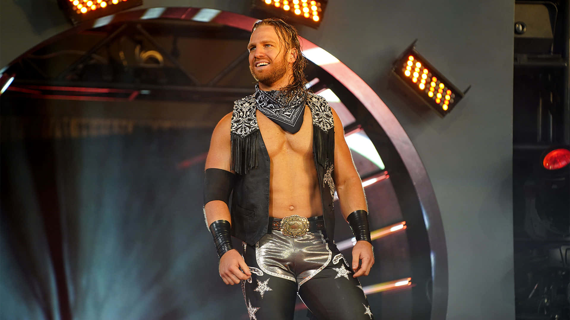 Adam Page Wearing Cowboy Outfit Background