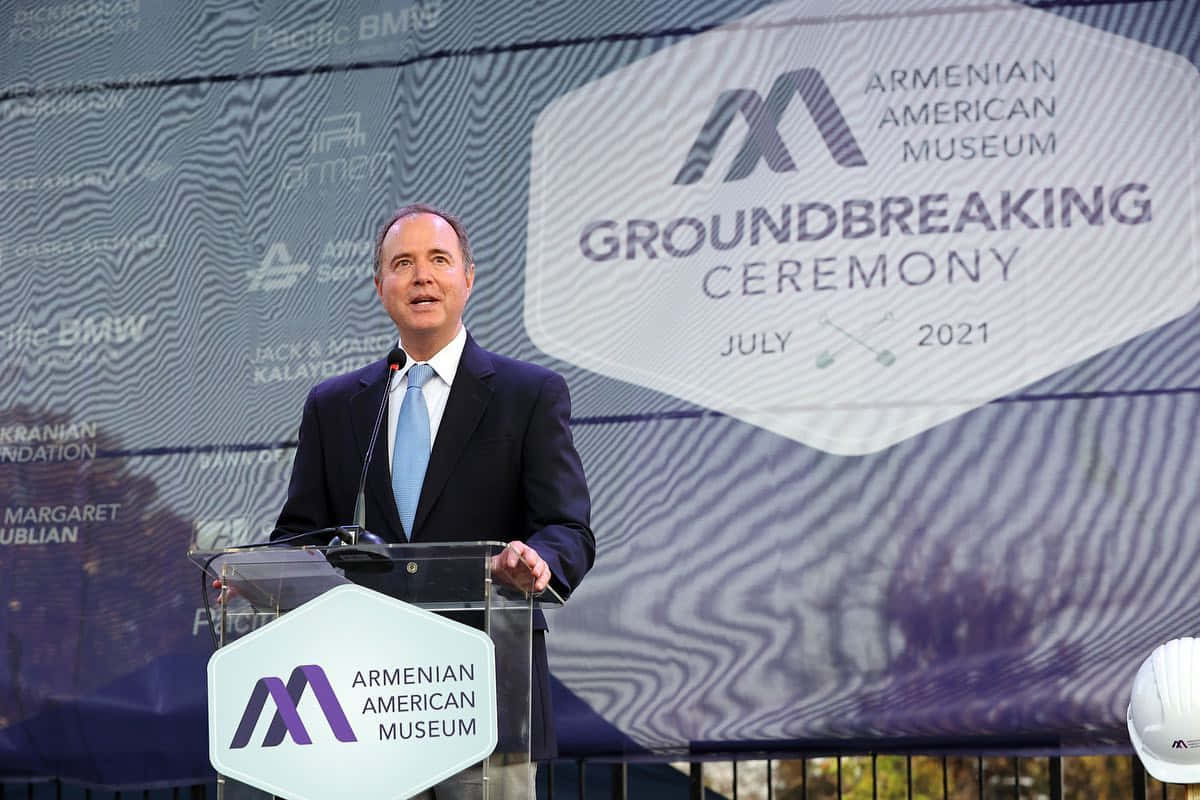 Adam Schiff Delivering A Keynote Speech