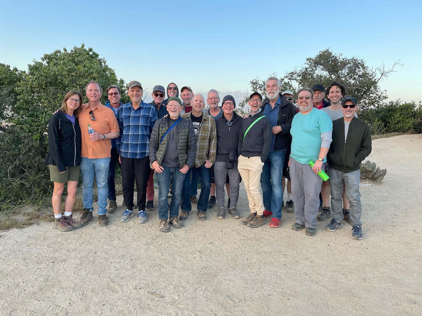 Adam Schiff Hiking With His Friends