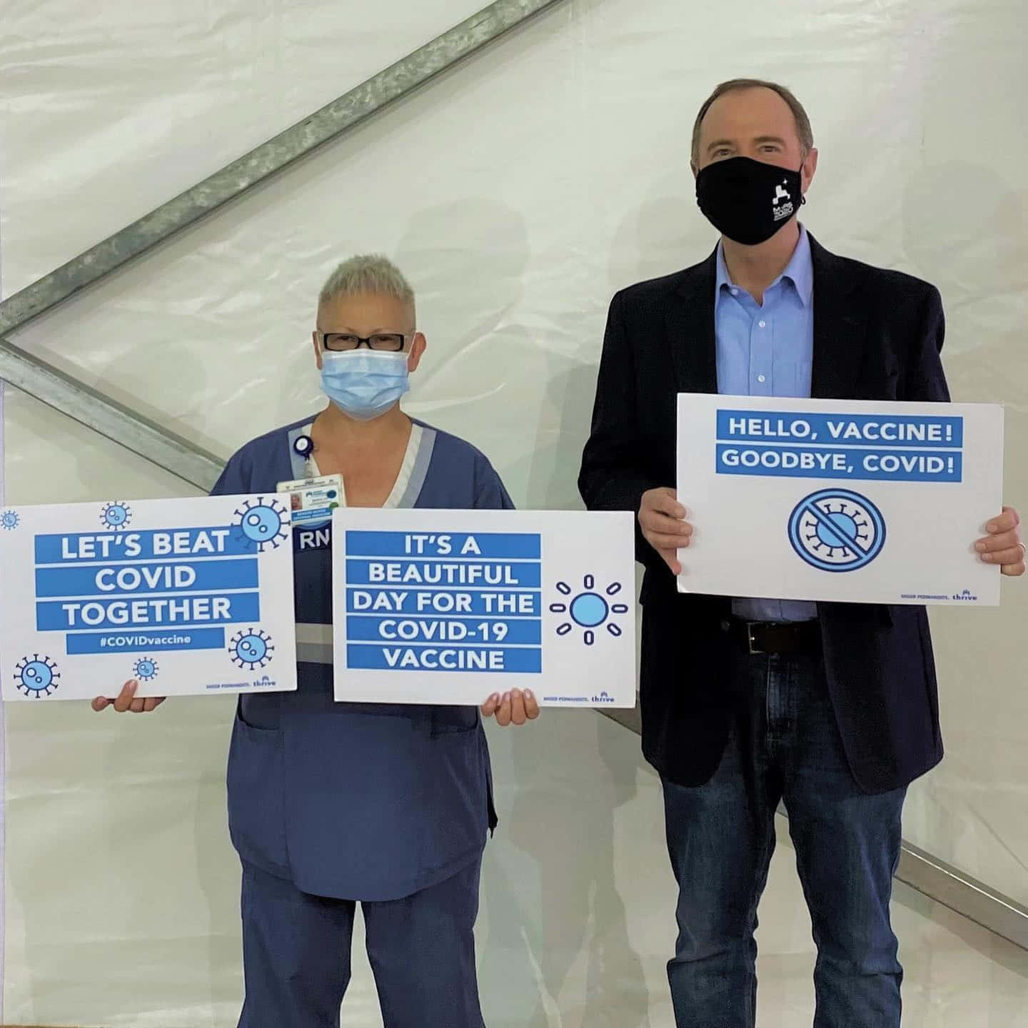 Adam Schiff With A Nurse