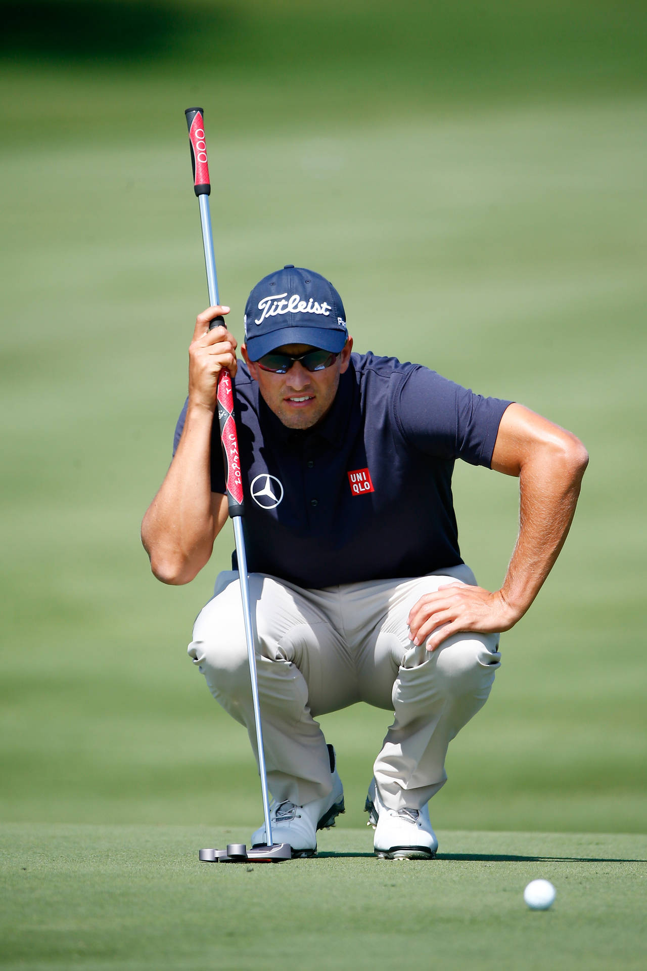 Adam Scott Surveying Golf Line