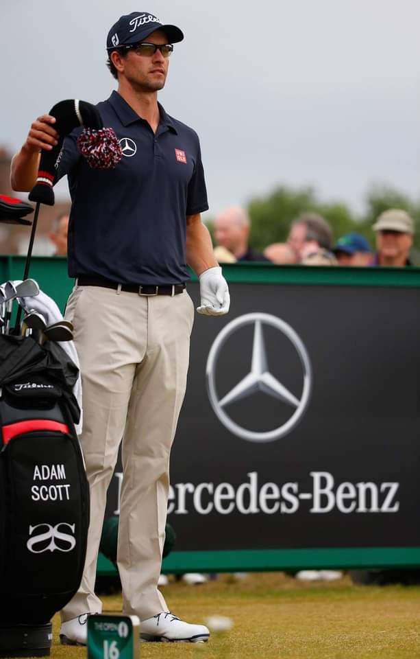 Adam Scott With Mercedes Sponsorship Background