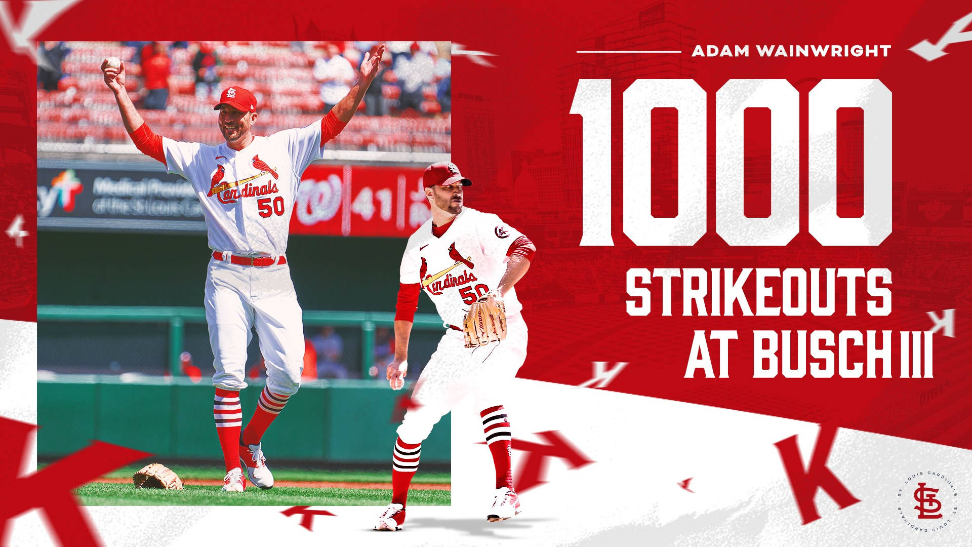 Adam Wainwright 1000 Strikeouts