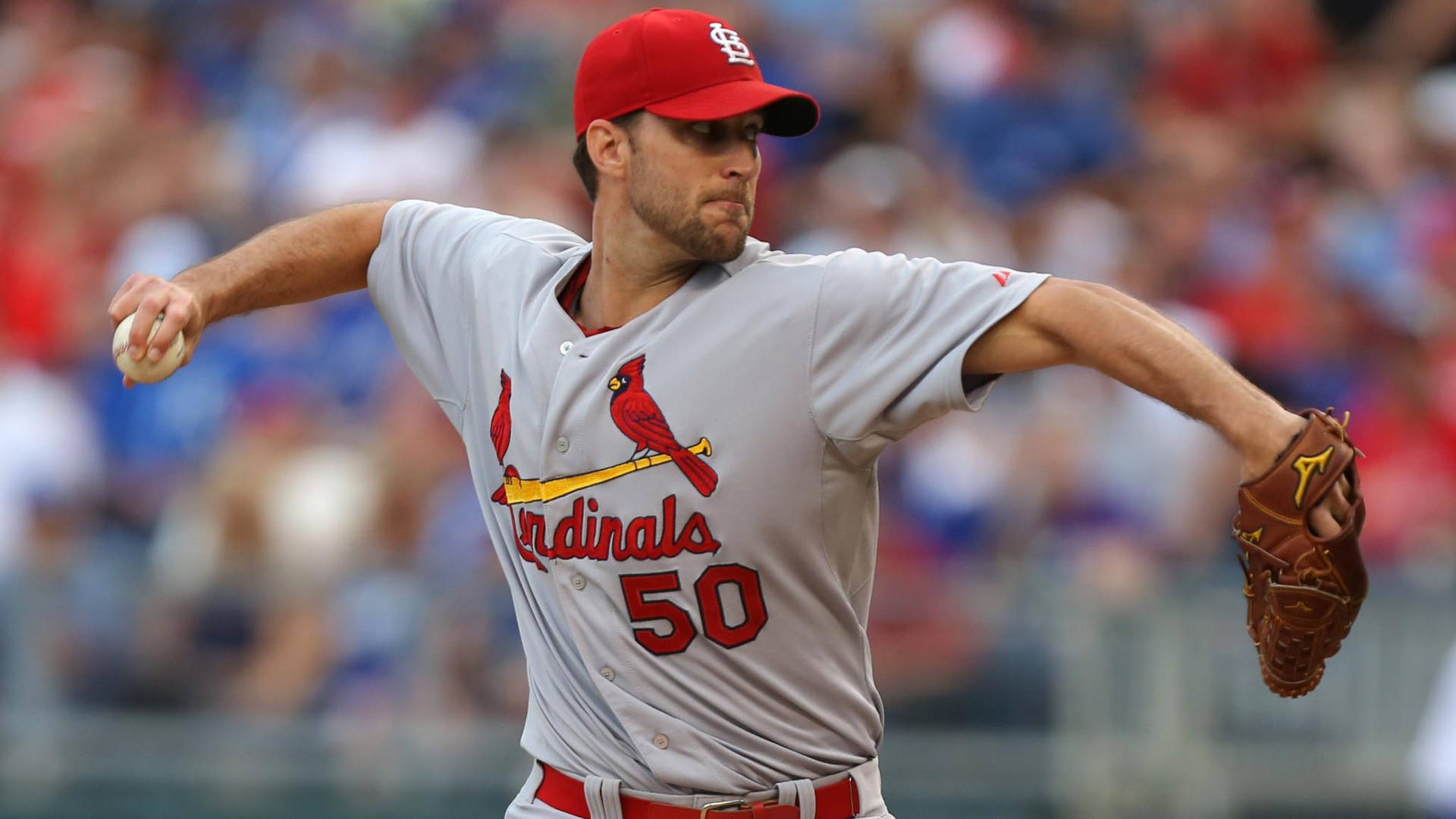 Adam Wainwright Throwing Ball Background