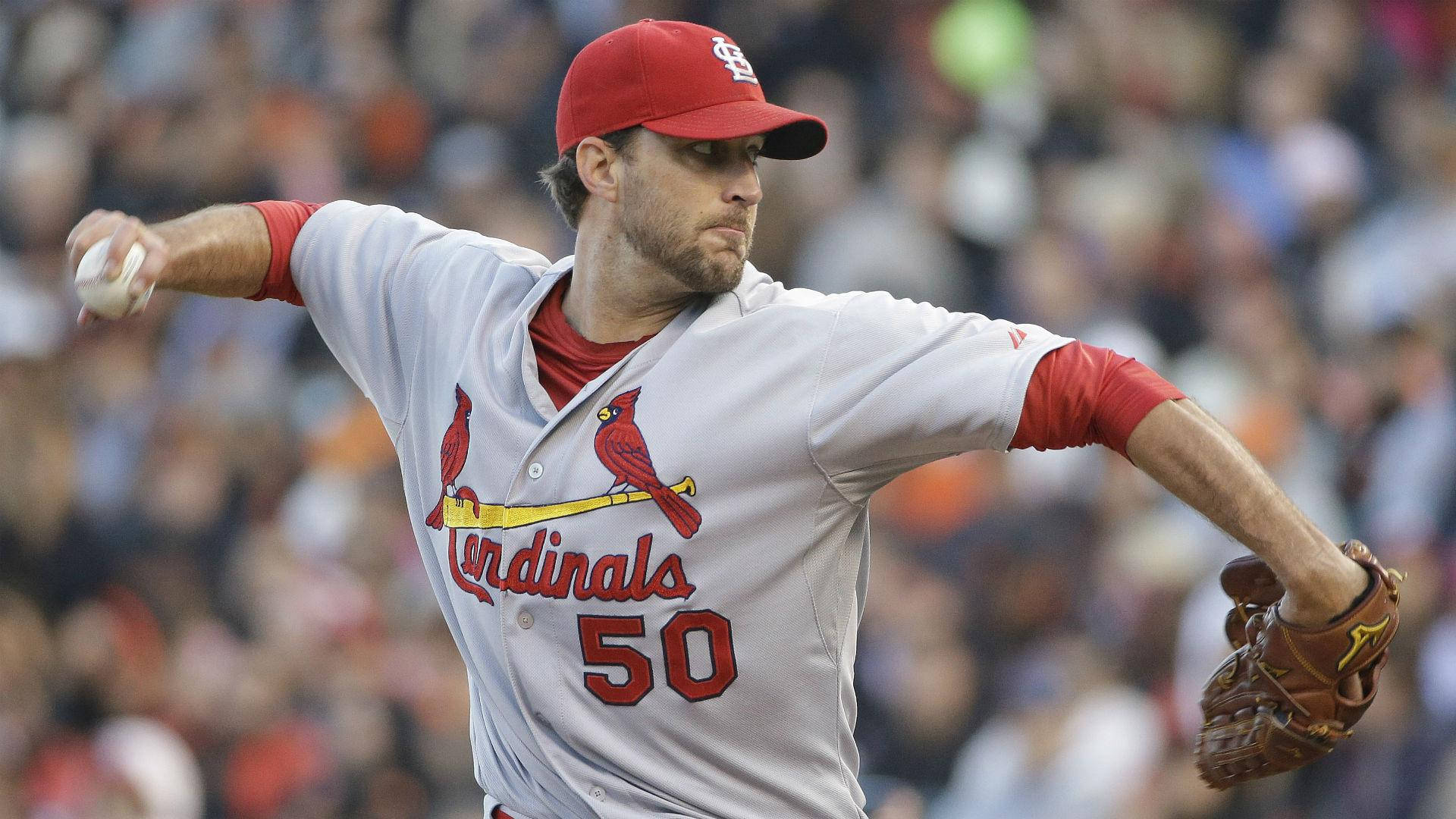 Adam Wainwright Throwing Baseball Background