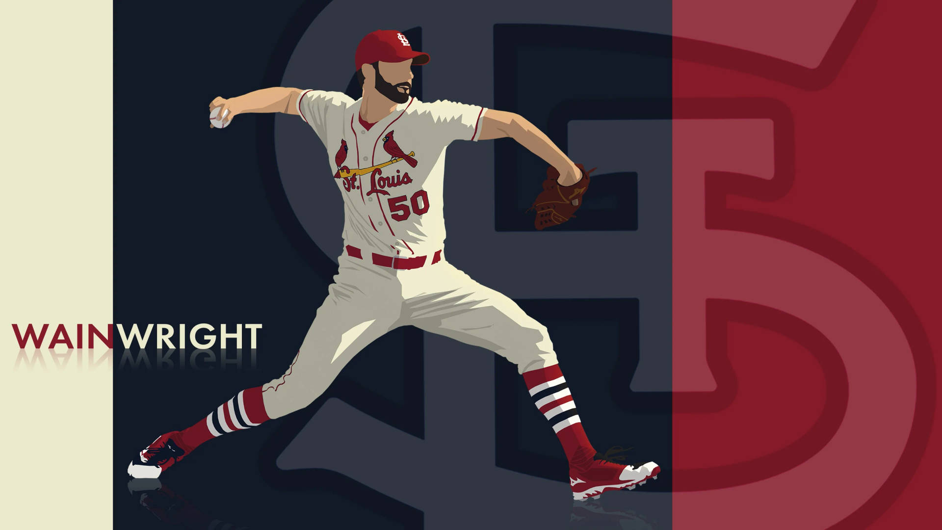 Adam Wainwright Vector Art Background