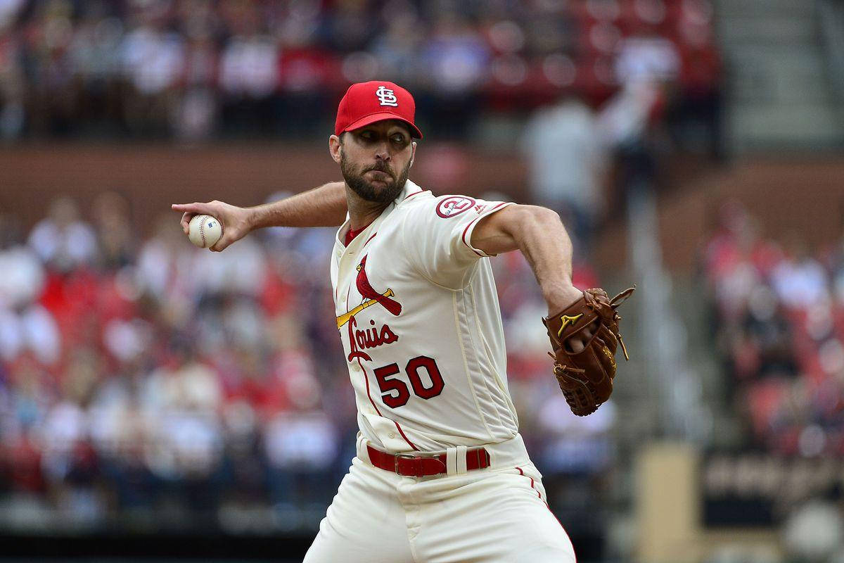 Adam Wainwright Wearing Red Cap Background