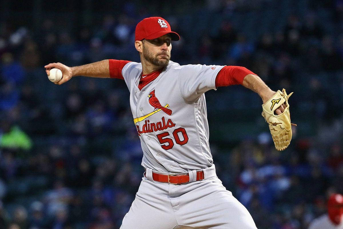 Adam Wainwright With Light Baseball Mitt Background