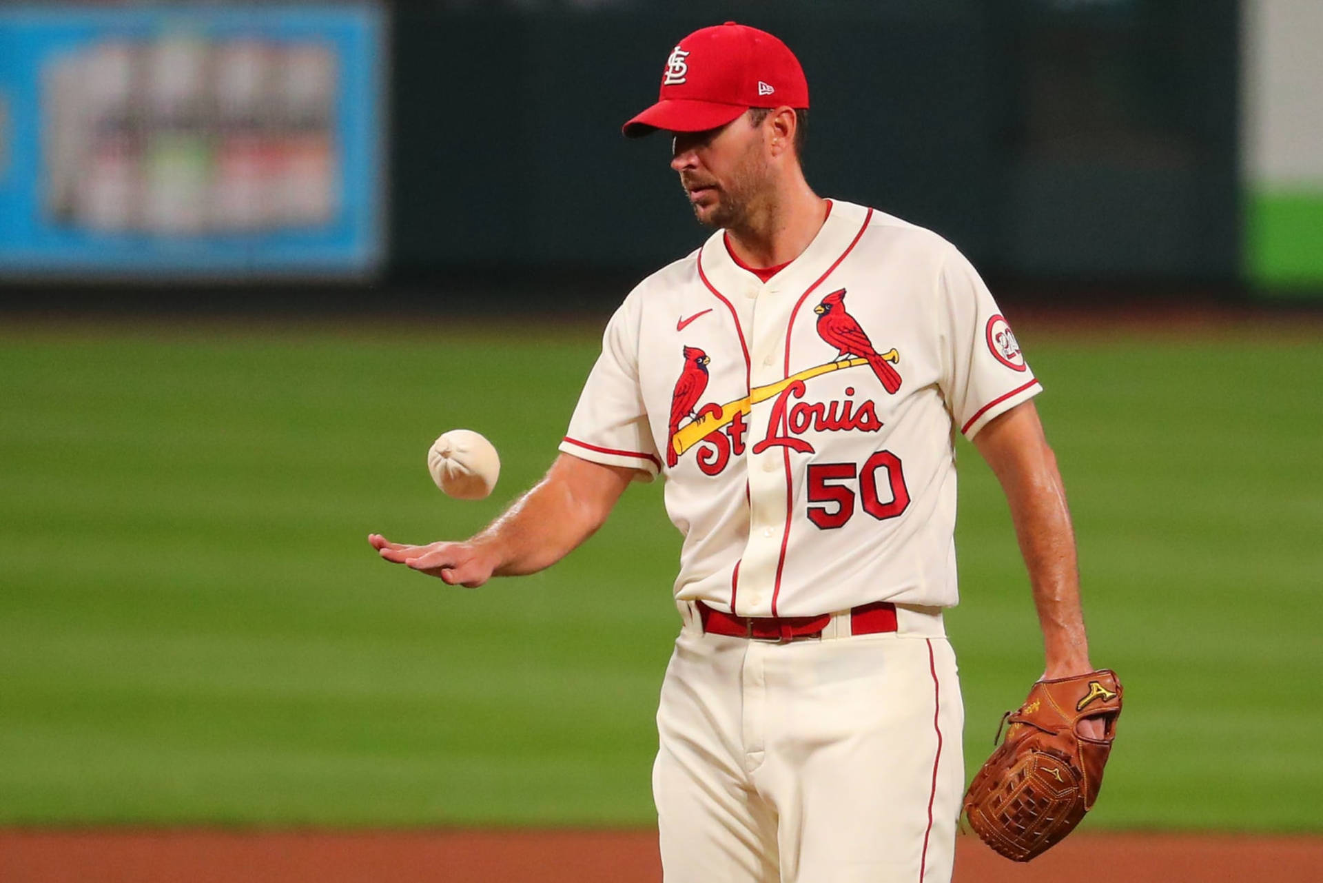 Adam Wainwright With Rosin Bag Background