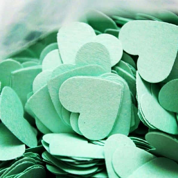 Add A Hint Of Fun To Your Living Space With This Pattern Of Cute Mint Green Hearts.