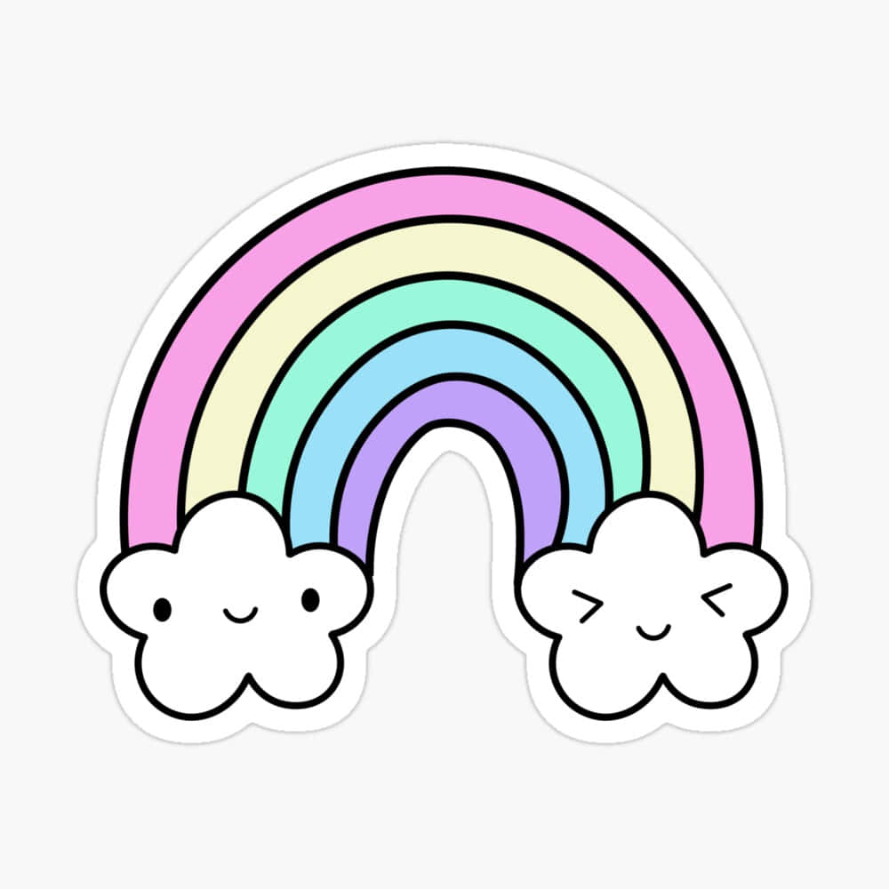 Add A Splash Of Happiness To Your Day With This Cute Rainbow Pastel! Background