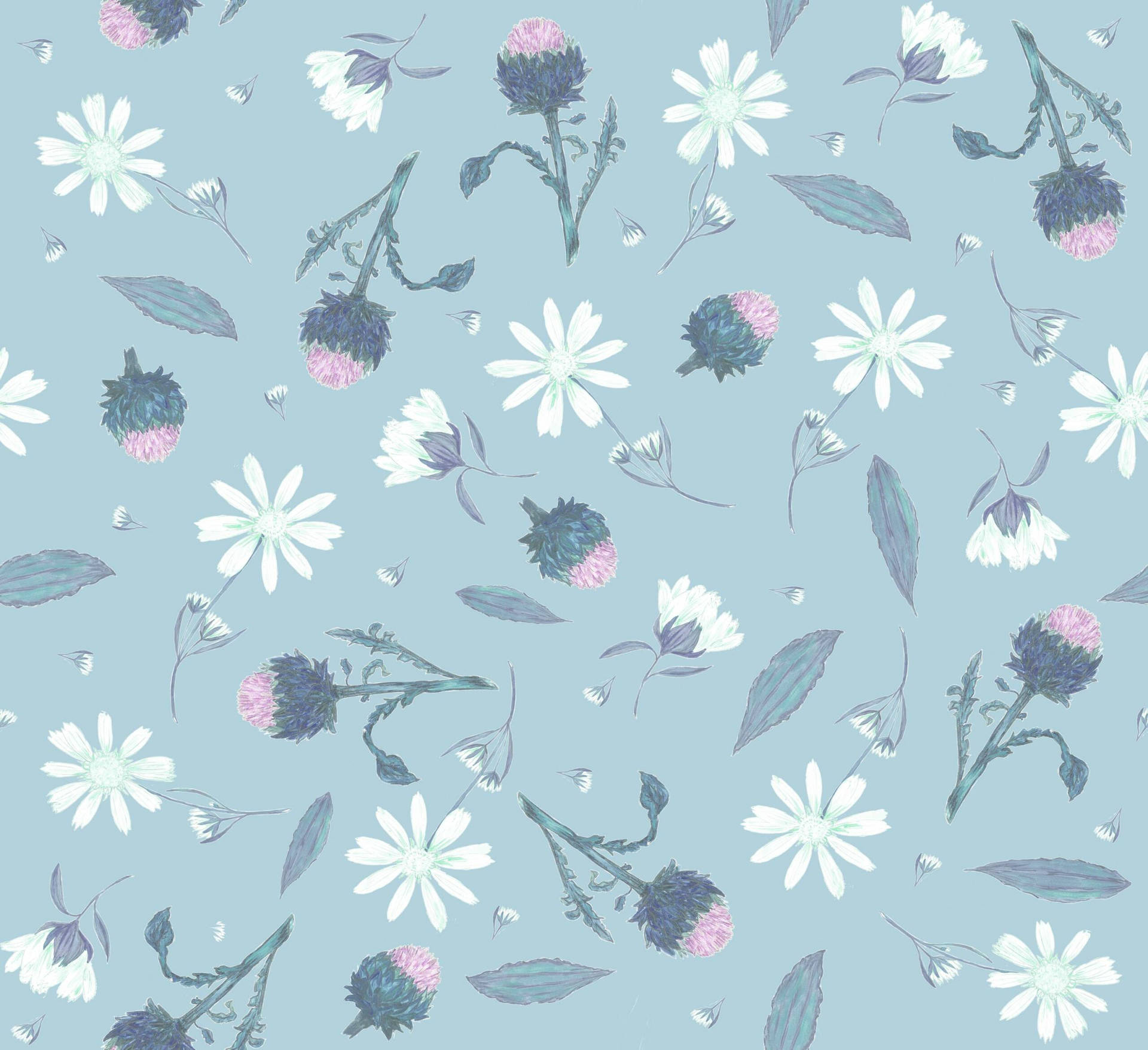 Add A Touch Of Sophistication To Your Designs With This Bold And Beautiful Blue Flower Pattern. Background