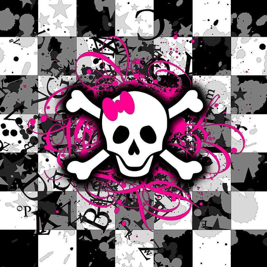 Add An Edgy Touch To Your Style With This Stylish Girly Skull Wallpaper. Background