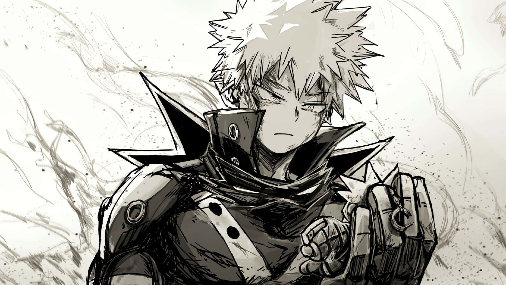 Add Some Anime Flair To Your Desktop With This Minimalist Bakugou Aesthetic! Background