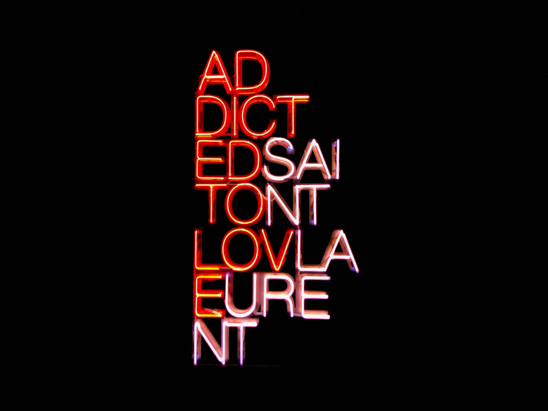 Addicted To Love Neon Font Background