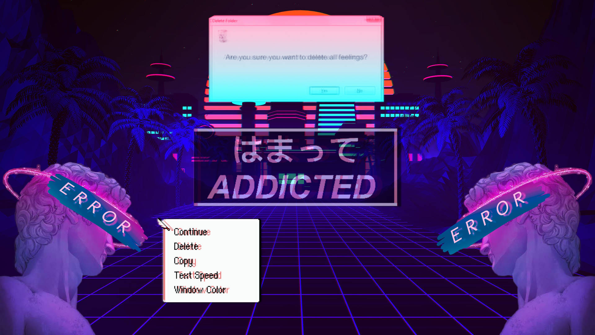Addicted Vaporwave Desktop Background