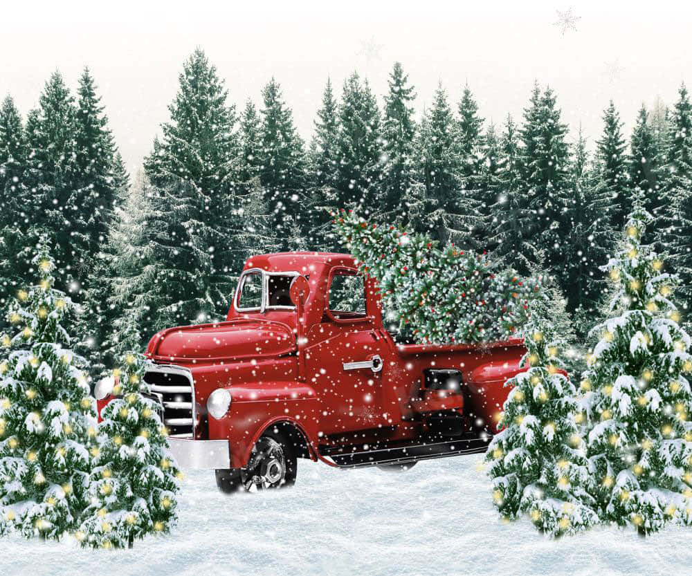 Adding Some Retro Flare To The Holidays With This Vintage Truck Christmas. Background