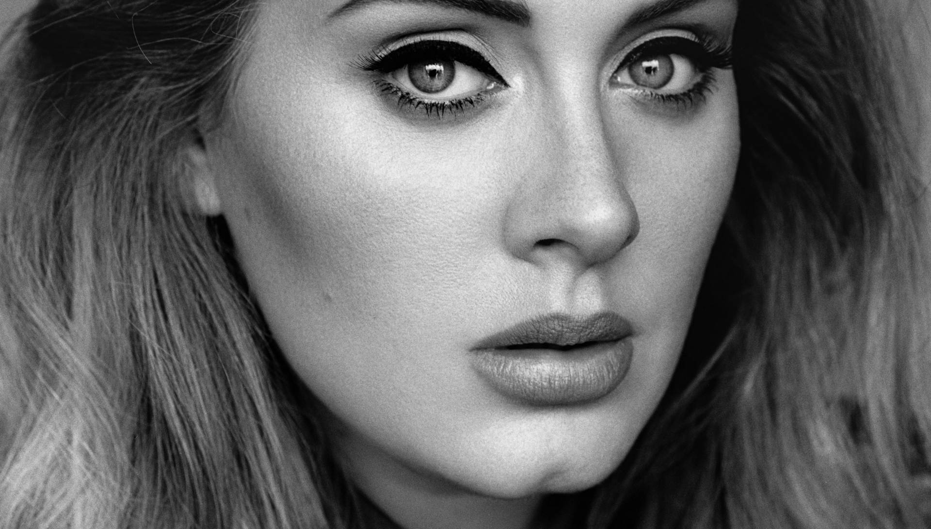 Adele Greyscale Close-up Background