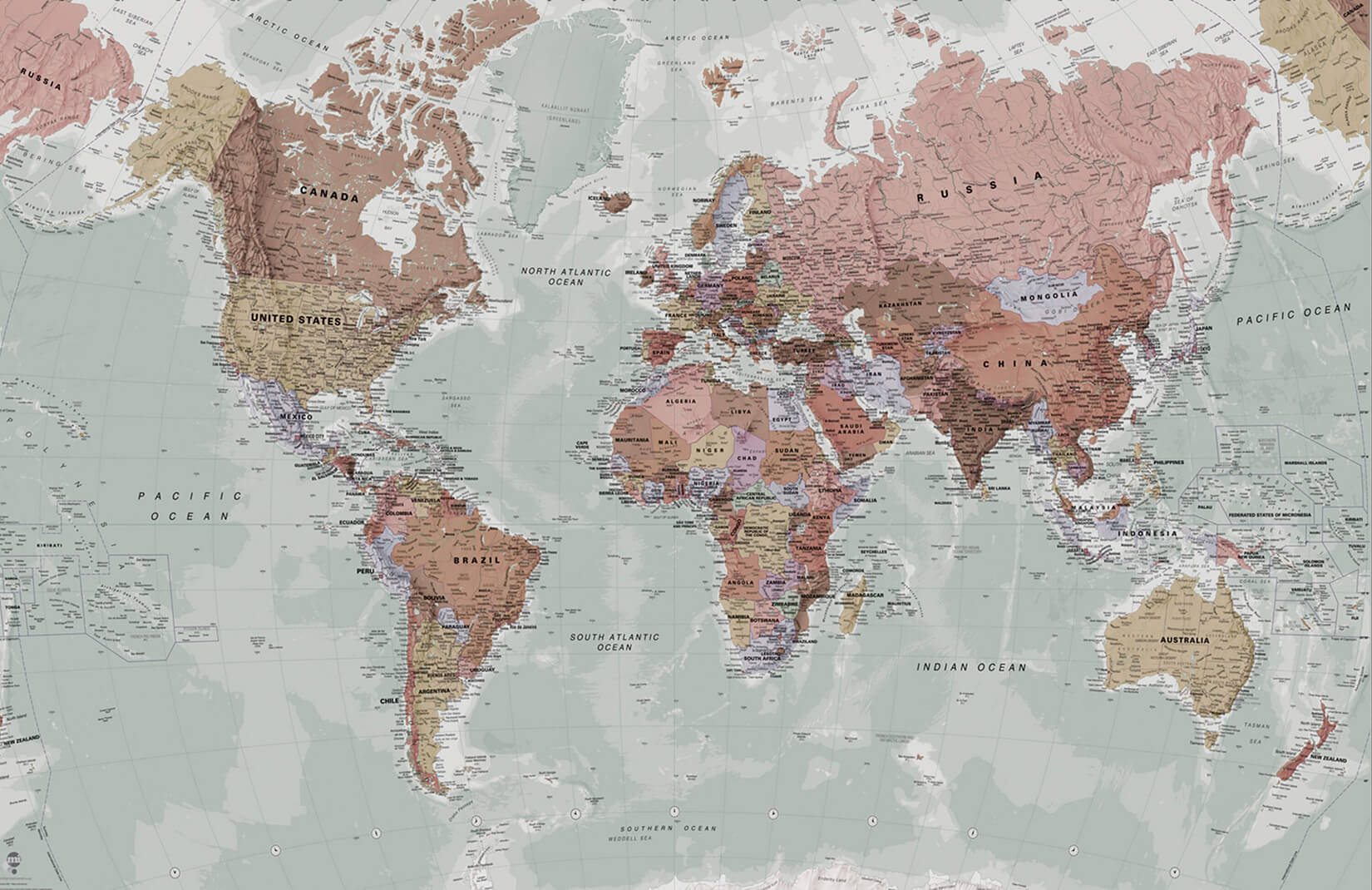Adetailed Look At The World -- Classic World Map