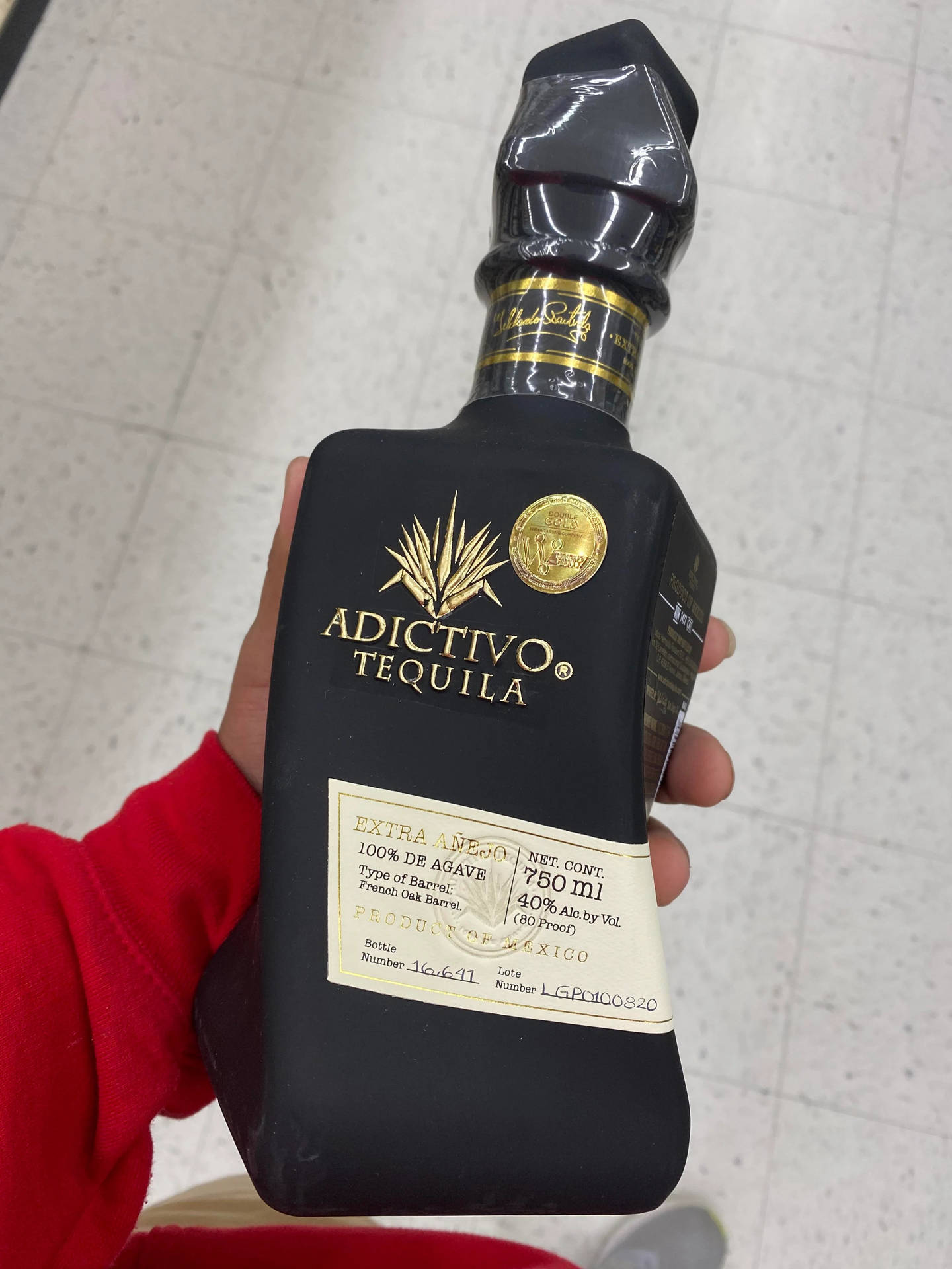 Adictivo Matte Black Tequila Bottle Background