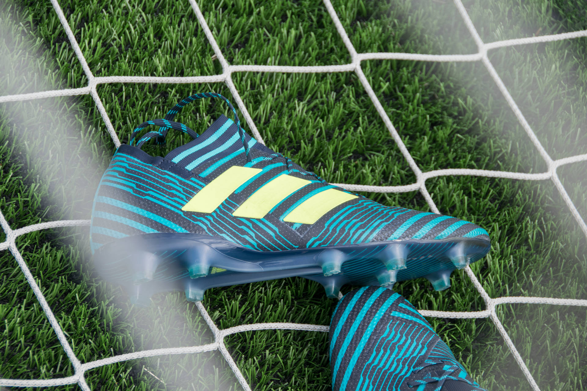 Adidas Cleats Net Grass Background