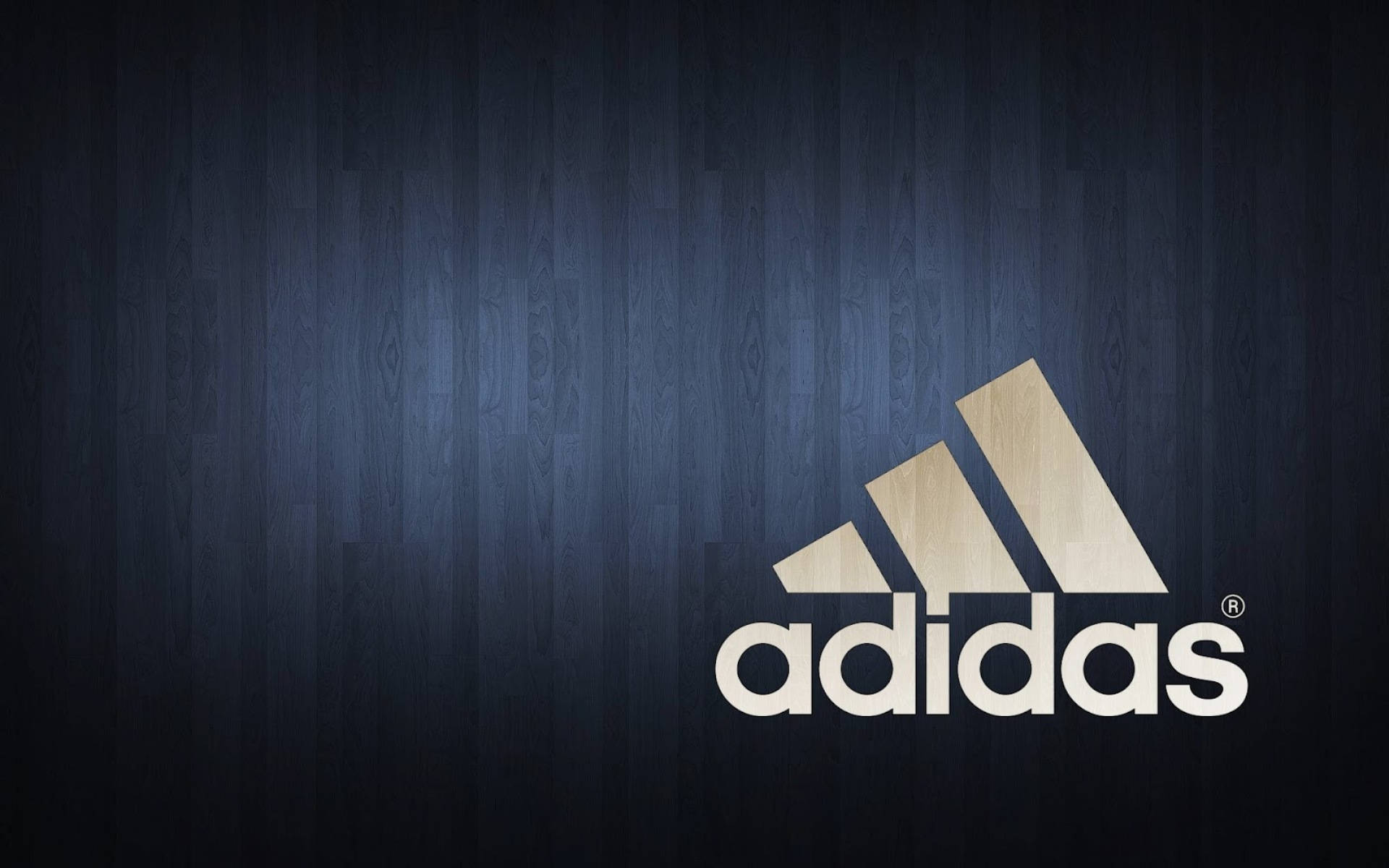 Adidas Logo Blue Wood Background