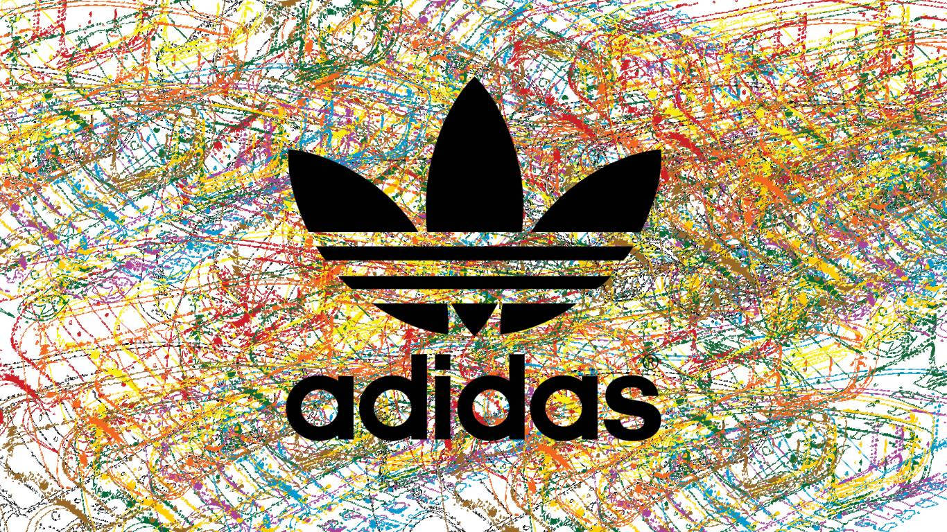 Adidas Logo Colorful Strokes Background