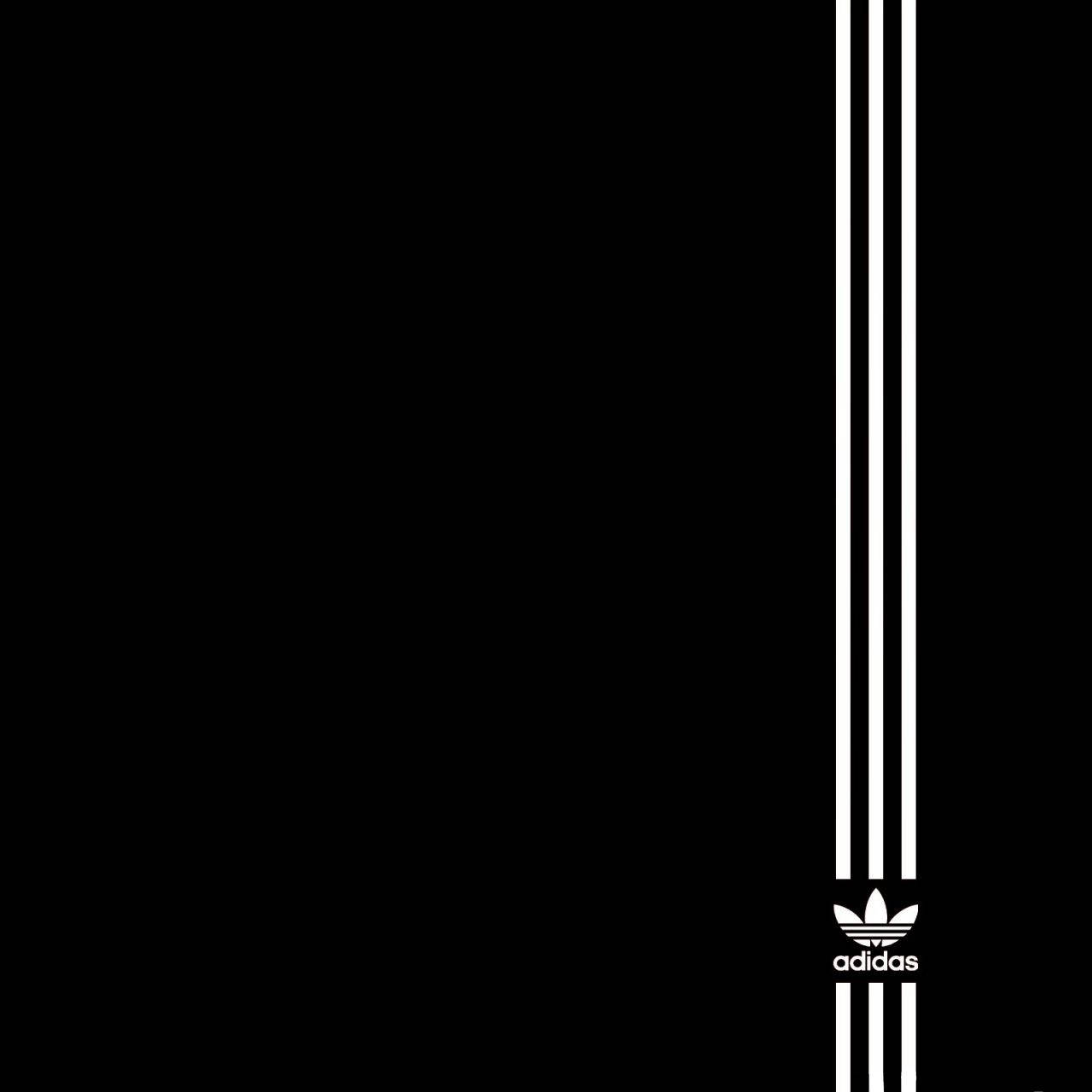 Adidas Logo In Pitch Black Background