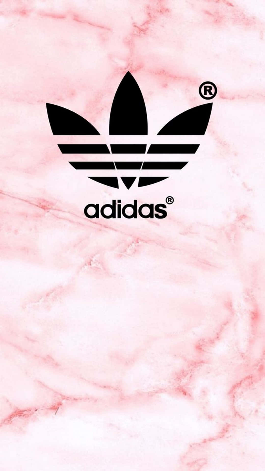 Adidas Logo On A Pink Marble Background Background