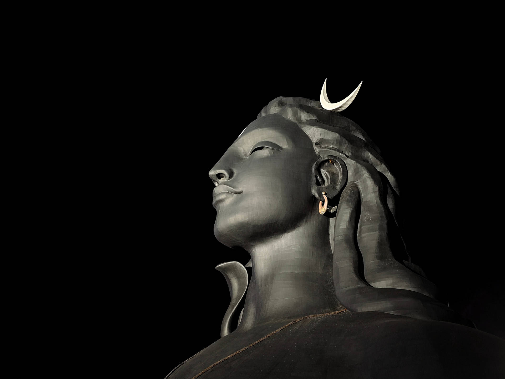 Adiyogi Shiva Statue At Night Background