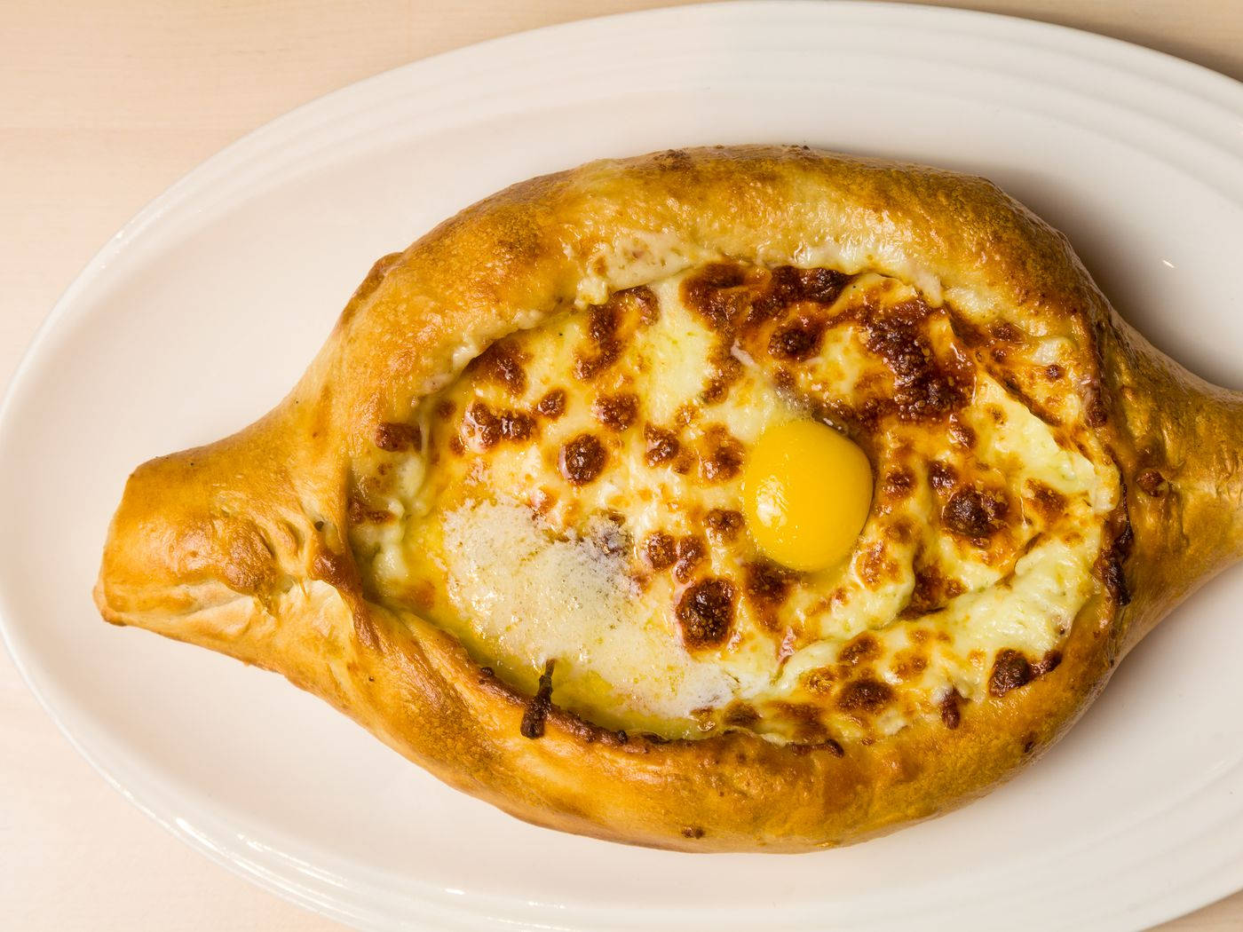 Adjarian Khachapuri Delicacy Overhead Shot