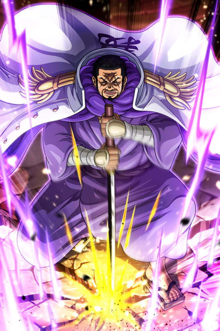 Admiral Issho Fujitora From One Piece - Protecting Marine And Land Peace Background
