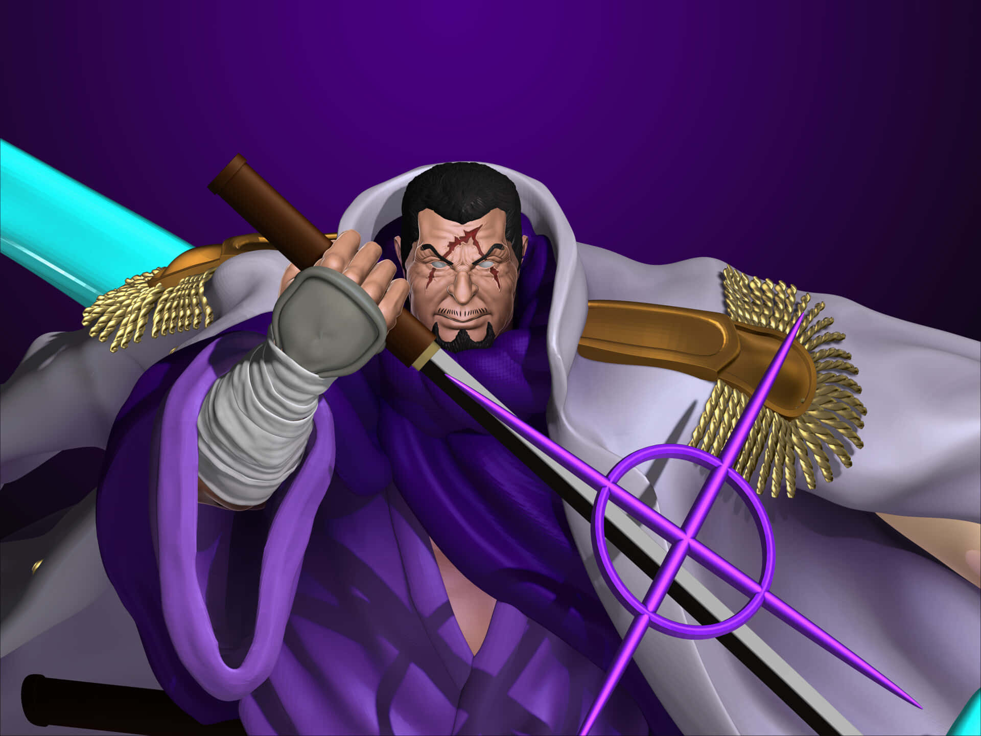 Admiral Issho Fujitora Sharpening His Sword Background