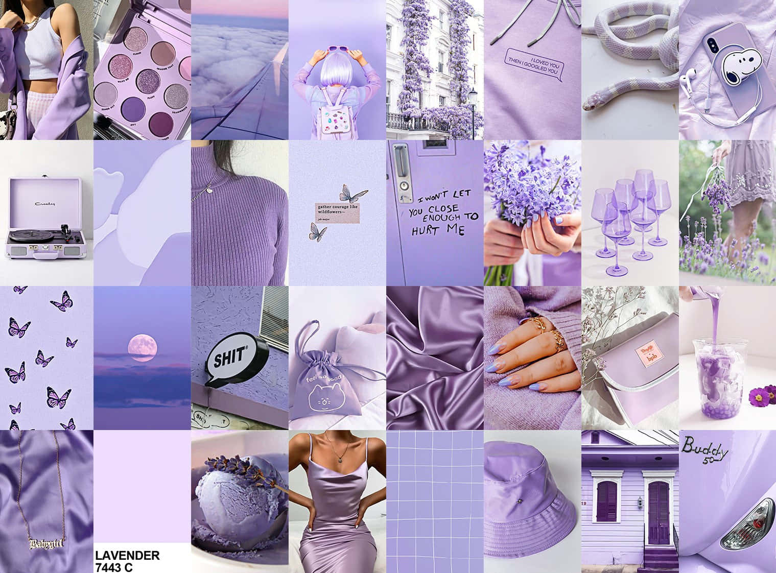 Admire The Beauty Of A Purple Aesthetic Collage Background