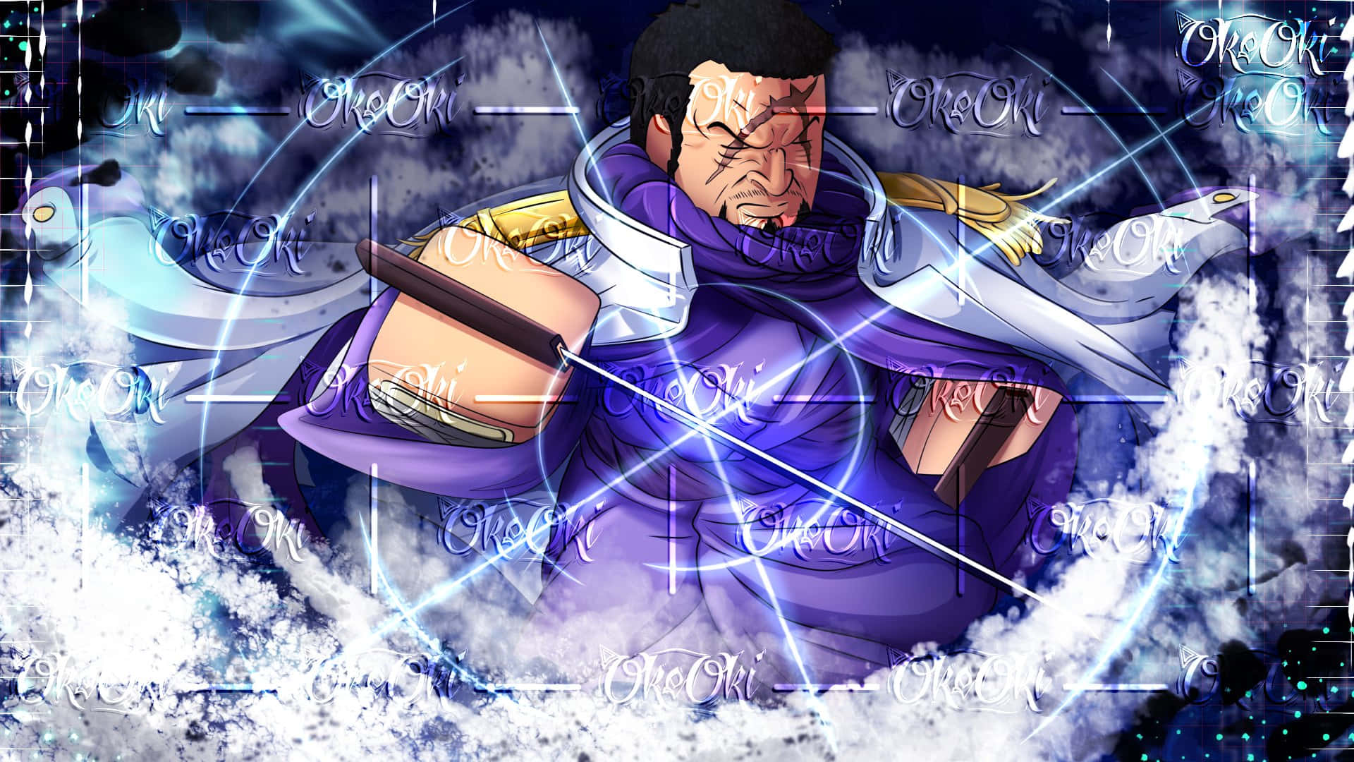 Admiring The Sunrise On The Horizon, Admiral Issho Fujitora Background