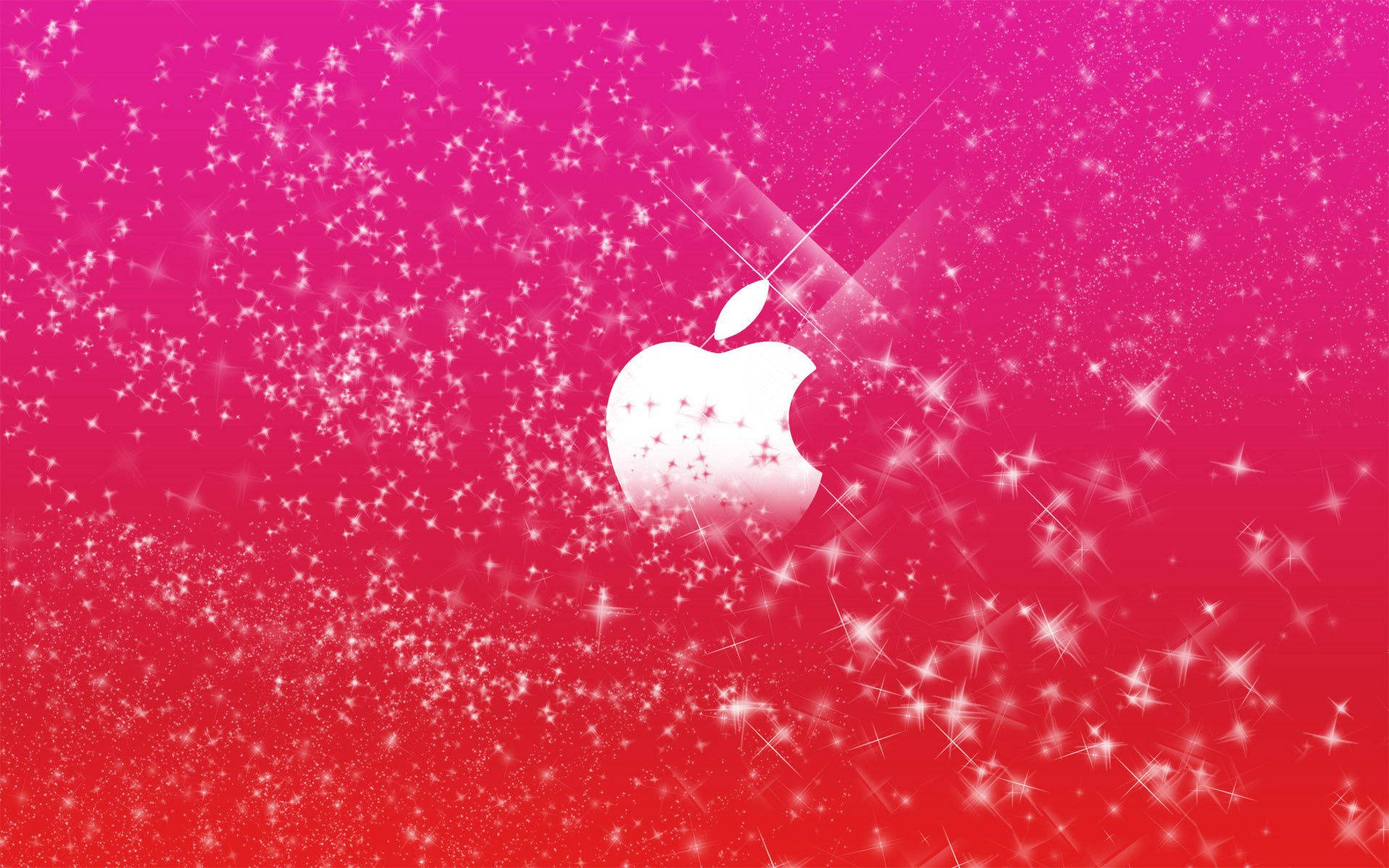Adopt A Glittery Girly Style With This Apple Logo Background