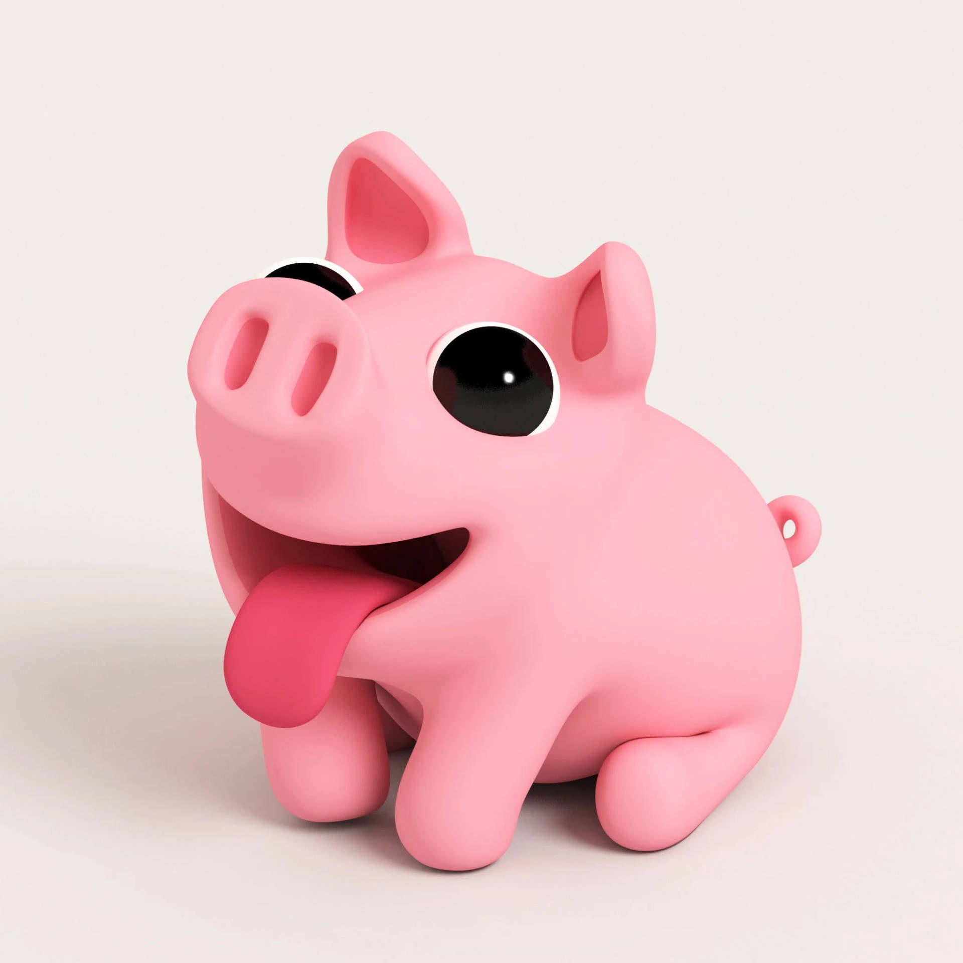 Adorable 3d Pig Illustration Background
