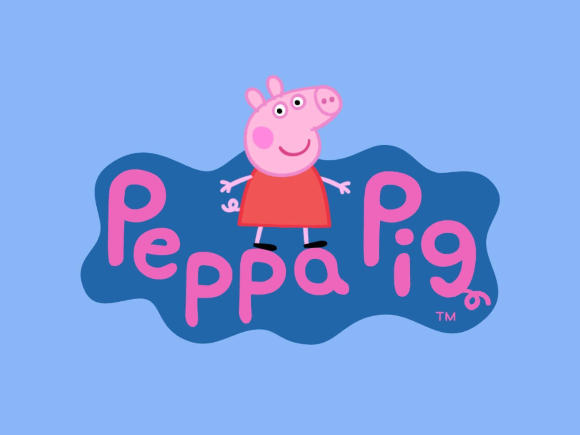 Adorable And Colorful Peppa Pig Tablet Design Background