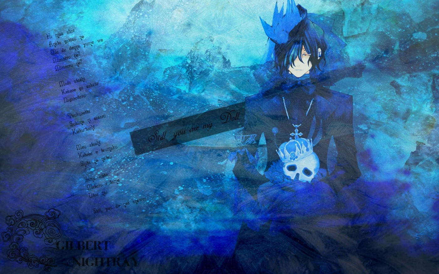 Adorable Anime Blue Boy In Dreamlike World Background