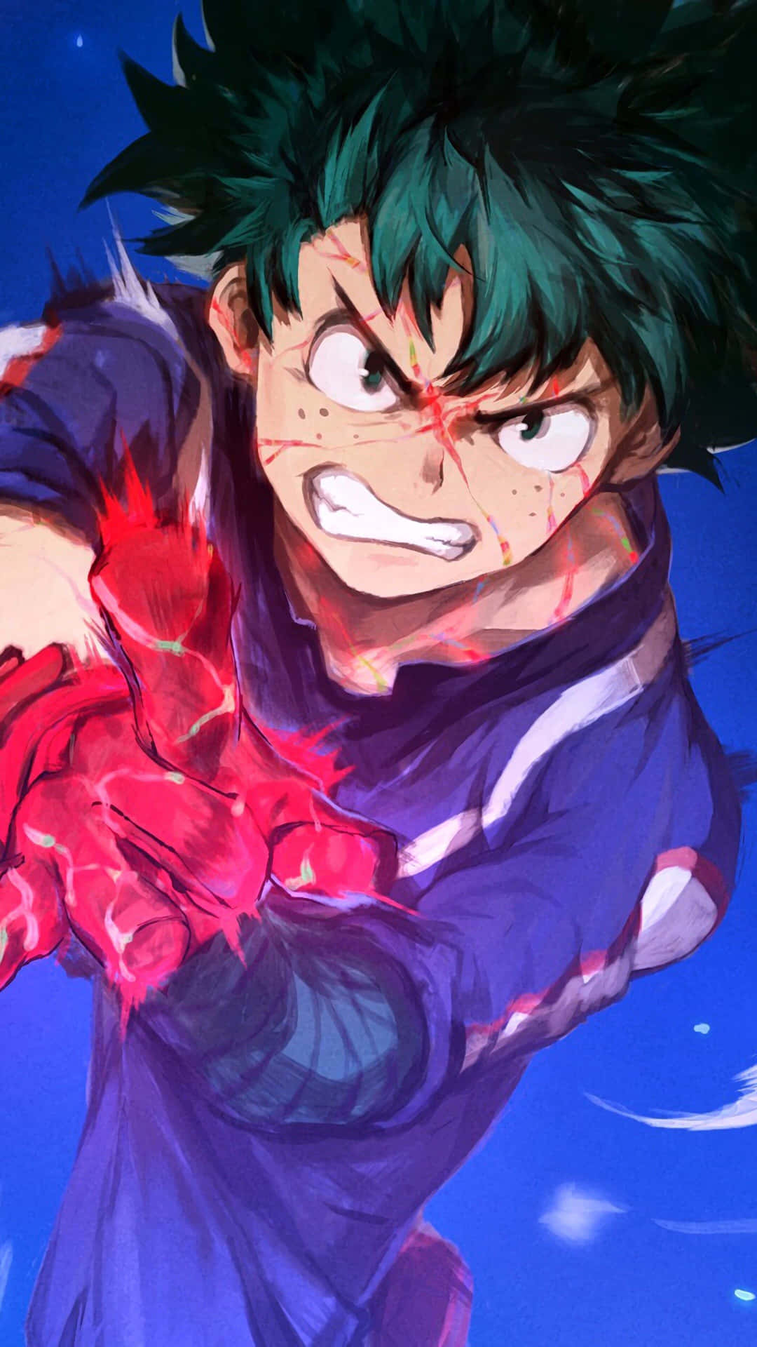 Adorable Anime Boy Against Colorful Sunset Sky Background