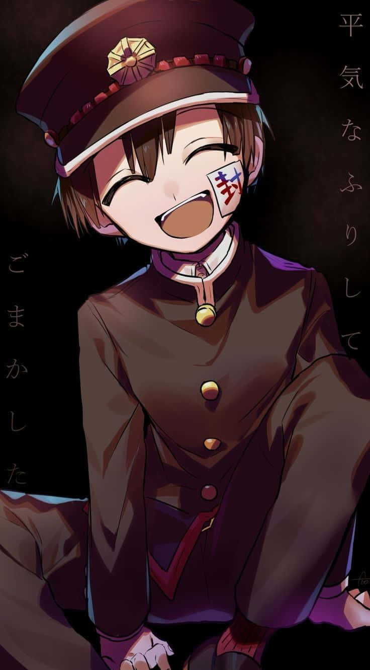 Adorable Anime Boy With Big Blue Eyes Background