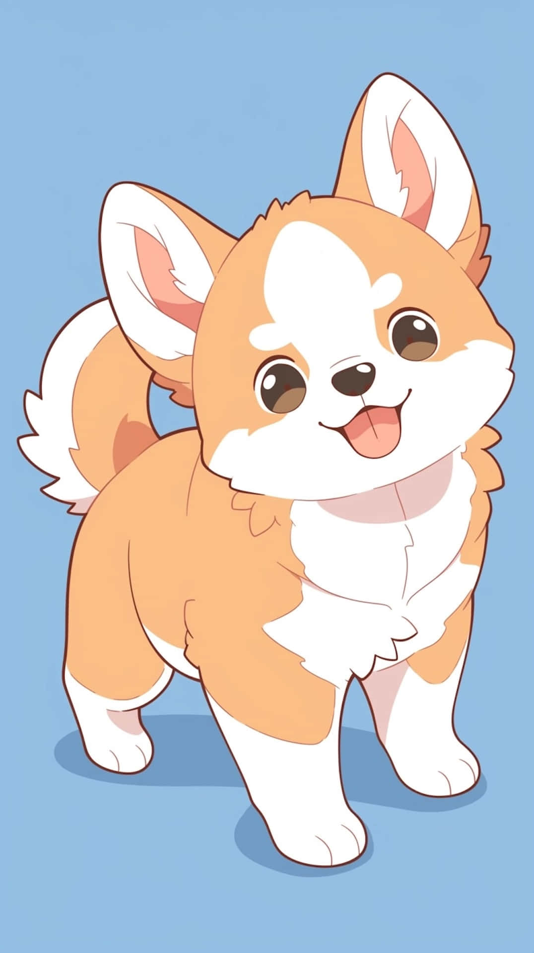 Adorable Anime Corgi Puppy Background