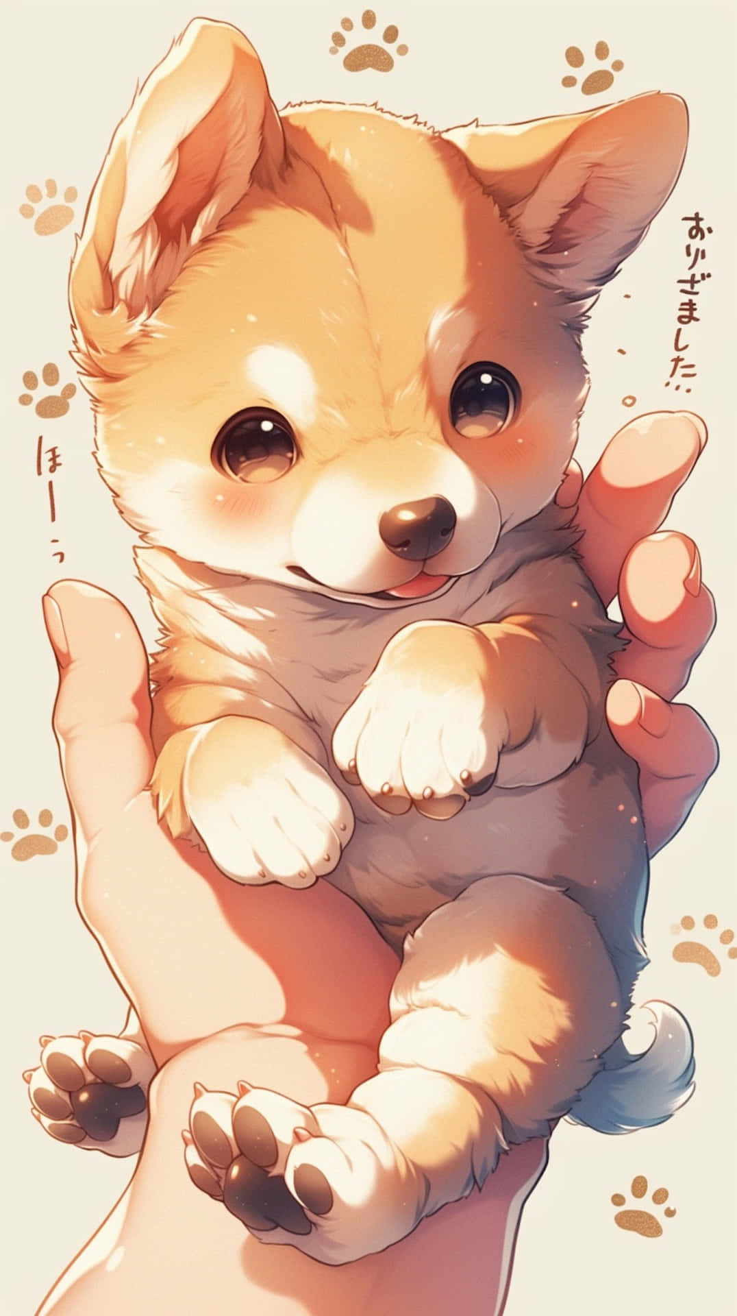 Adorable Anime Corgi Puppy Background